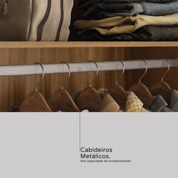 Guarda Roupa Casal 6 Portas com Espelho e 4 Gavetas Giardino - Amêndola Touch/nude Prime Tx - 8