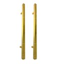 Ver imagem 2 de Puxador Dourado Porta Portão Social Box Inox 60cm Quadrado Fineza