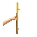Ver imagem 1 de Puxador Dourado Porta Portão Social Box Inox 60cm Quadrado Fineza