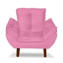 Ver imagem 1 de Mini Poltrona Cadeira Infantil de Criança Suede Rosê Pés Palito