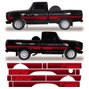 Kit Faixa Lateral F-1000 Turbo 91 92 Cs Adesivo Decorativo Vermelho Teu Adesivo