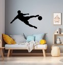 Ver imagem 1 de Adesivo de Parede Silhueta Jogador Futebol Chute Bola Quarto Menino Kanto Store Preto