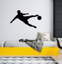 Ver imagem 2 de Adesivo de Parede Silhueta Jogador Futebol Chute Bola Quarto Menino Kanto Store Preto
