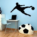 Ver imagem 4 de Adesivo de Parede Silhueta Jogador Futebol Chute Bola Quarto Menino Kanto Store Preto
