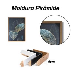 Quadro Duplo Folhas Ultradefinição com Moldura Preto - 4 Quadro Duplo Folhas Ultradefinição com Moldura Preto - 4