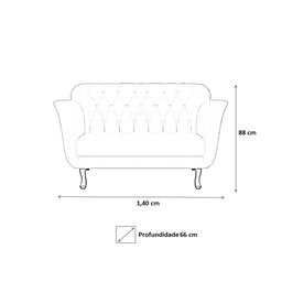 Kit Namoradeira + 2 Poltronas Decorativa Couro Bege Pés Madeira Ms Decor - 2