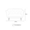 Kit Namoradeira + 2 Poltronas Decorativa Couro Bege Pés Madeira Ms Decor - 2