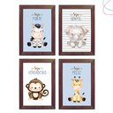 Ver imagem 1 de Quadro Decorativo Infantil Safari Baby Aquarela Azul 23x33:tabaco