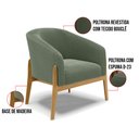 Ver imagem 3 de Poltrona Decorativa Base Madeira Stella Bouclê Menta D03 - D'Rossi
