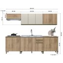 Ver imagem 4 de Cozinha Modulada Dinamarca 6 Peças Castani com Aéreo 120cm com Vidro Off White - Indékes