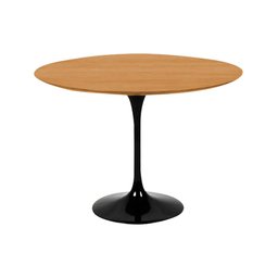 Mesa Jantar Tulipa Saarinen Redonda 1m Tampo Madeira Freijó Base Preta - 1