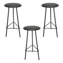 Ver imagem 1 de Kit 3 Banquetas Retro Ferro Industrial Assento Madeira 70cm Cor:estofado