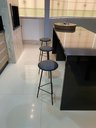 Ver imagem 3 de Kit 3 Banquetas Retro Ferro Industrial Assento Madeira 70cm Cor:Estofado
