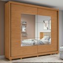 Ver imagem 1 de Guarda-roupa Casal 100% Mdf 2 Portas 6 Gavetas Easy Max com Espelho e Pés Amendoa/off White