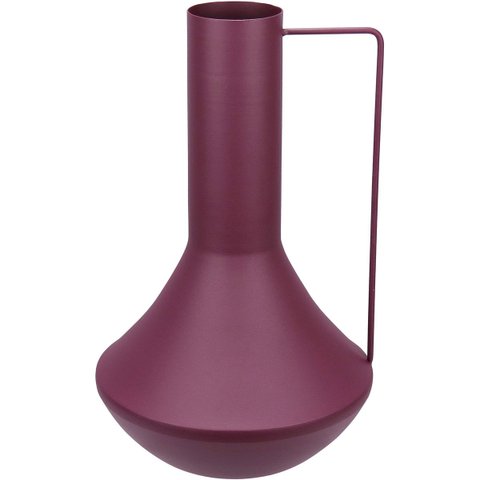 Vaso Decorativo Enfiete Casa Aparador Garrafa Home&Co Metal 35x21x21cm Roxo