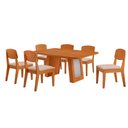 Ver imagem 3 de Mesa de Jantar Carolina Laminado 6 Lugares Tampo MDF Cadeiras Copper Creme Off Naturale 180cm