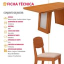 Ver imagem 5 de Mesa de Jantar Carolina Laminado 6 Lugares Tampo MDF Cadeiras Copper Creme Off Naturale 180cm