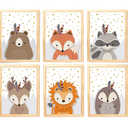 Ver imagem 1 de Quadro Infantil Safari 6 un A4 vidro e pendurador