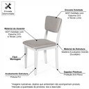 Ver imagem 6 de Mesa de Jantar Redonda Montreal Jade com 4 Cadeiras Estofadas Ella Branco/cinza Claro