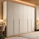 Ver imagem 3 de Guarda Roupa Casal Luna 6 Portas de Bater 6 Gavetas MDF Laqueado Luna 276cm Casa Lar Shop