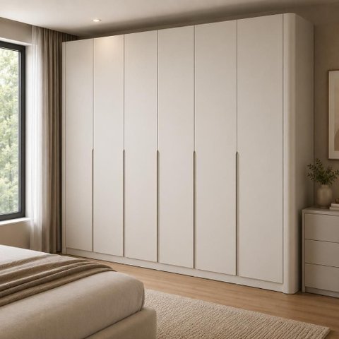 Guarda Roupa Casal Luna 6 Portas de Bater 6 Gavetas MDF Laqueado Luna 276cm Casa Lar Shop