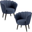 Ver imagem 2 de Kit Duas Poltronas Pétala em Linho Premium 11- Azul Sua Casa Decorações
