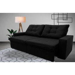 Sofá Retrátil/Reclinável Malta 2,00m Suede Velut com Molas no Assento King House - 1 Sofá Retrátil/Reclinável Malta 2,00m Suede Velut com Molas no Assento King House - 1