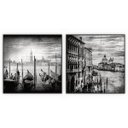 Ver imagem 1 de kit com 2 Quadros Decorativos Cidades com Moldura e Vidro para Sala Quarto Escritório e Clínica 90x9