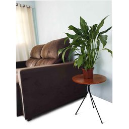 Mesa Lateral Embaraço Redonda Bistrô Apoio Sofá Decoração 45 X 45cm Metal Preto - 4