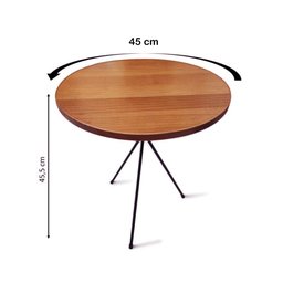 Mesa Lateral Embaraço Redonda Bistrô Apoio Sofá Decoração 45 X 45cm Metal Preto - 5