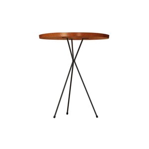 Mesa Lateral Embaraço Redonda Bistrô Apoio Sofá Decoração 45 X 45cm Metal Preto