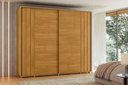 Ver imagem 3 de Guarda-Roupa Casal 2 Portas 8 Gavetas Portas de Correr Dalí 278cm MDF Cumaru Quarto