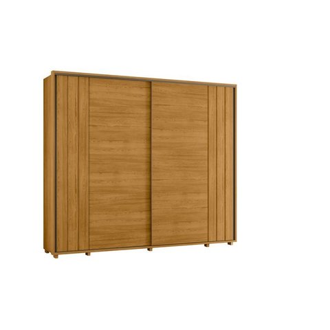 Guarda-Roupa Casal 2 Portas 8 Gavetas Portas de Correr Dalí 278cm MDF Cumaru Quarto