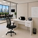 Ver imagem 1 de Conjunto Mesa de Escritório 120x60cm com 2 Gavetas + Cadeira Netflex Ergonômica Premium Reclinável