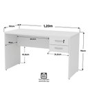 Ver imagem 3 de Conjunto Mesa de Escritório 120x60cm com 2 Gavetas + Cadeira Netflex Ergonômica Premium Reclinável