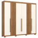 Ver imagem 1 de Guarda Roupa Casal 6 Portas 252 Cm Norton Nature Off White Henn
