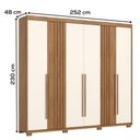 Ver imagem 3 de Guarda Roupa Casal 6 Portas 252 Cm Norton Nature Off White Henn