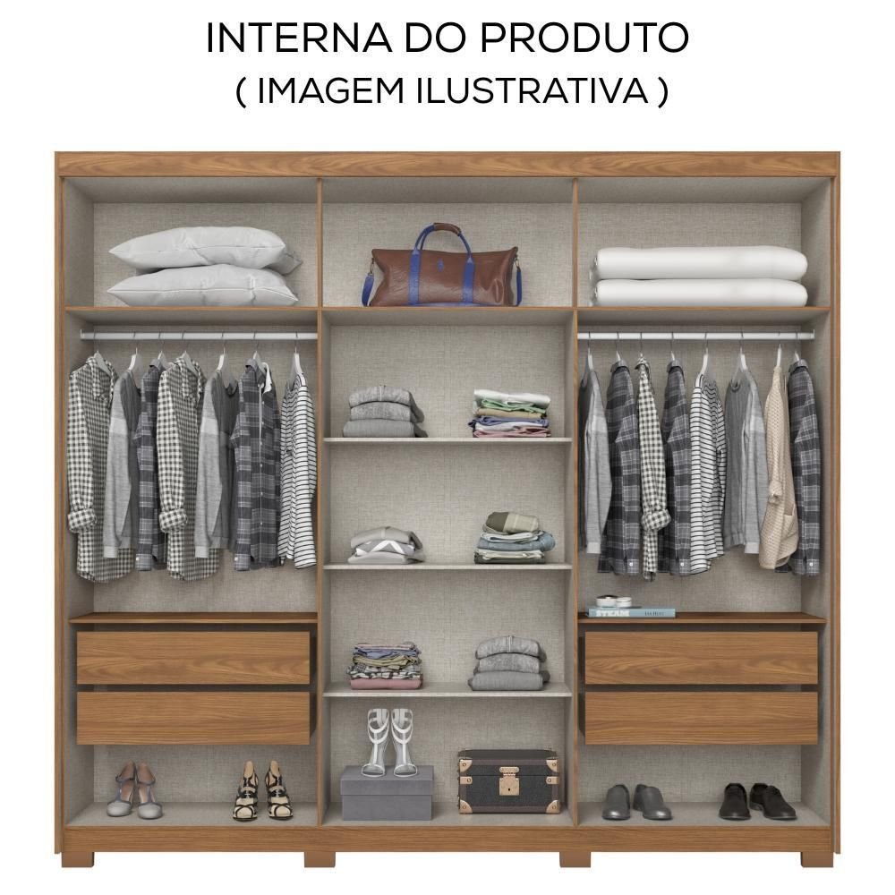 Guarda Roupa Casal 6 Portas 252 Cm Norton Nature Off White Henn