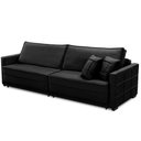 Ver imagem 5 de Sofá Retrátil e Reclinável 2,30m Karina Veludo Preto Madelina Decor