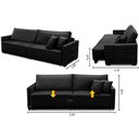 Ver imagem 2 de Sofá Retrátil e Reclinável 2,30m Karina Veludo Preto Madelina Decor