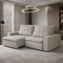 Ver imagem 1 de Sofá Retrátil Reclinável Valentino 2,10m Linho - Shop Das Cabeceiras