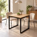Ver imagem 3 de Mesa de Jantar Reforçada Industrial 70x80cm Tampo Bege Pés Preto