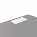 Ver mais imagens de Plataforma de Trabalho Individual 120cm Industrial Tampo Chanfrado com Caixa de Tomadas Executive Cinza Sagrado e Branco