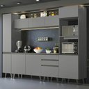 Ver imagem 1 de Armário de Cozinha Completa 280cm Cinza Nice 01 Cinza