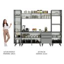 Ver imagem 6 de Armário de Cozinha Completa 280cm Cinza Nice 01 Cinza