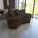 Ver imagem 1 de Namoradeira Sofá Feijão Lounge Orgânica Suede Marrom
