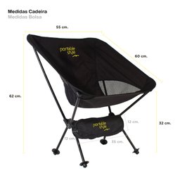 Cadeira Dobrável Portátil Kambeba Portable Style Aço - 3