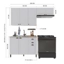 Ver imagem 3 de Cozinha Compacta Modulada Nara 8 Portas 2 Gavetas MDF 200cm Branco Fidelita Móveis