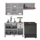 Ver imagem 2 de Cozinha Compacta Modulada Nara 8 Portas 2 Gavetas MDF 200cm Branco Fidelita Móveis