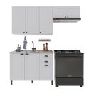 Ver imagem 4 de Cozinha Compacta Modulada Nara 8 Portas 2 Gavetas MDF 200cm Branco Fidelita Móveis